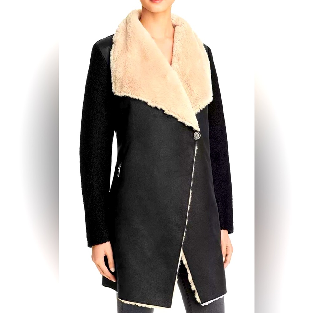 Calvin Klein Faux Shearling Coat Sz Small
